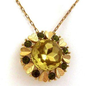 Avon pin/pendant Necklace "Sun Brilliants" hearts